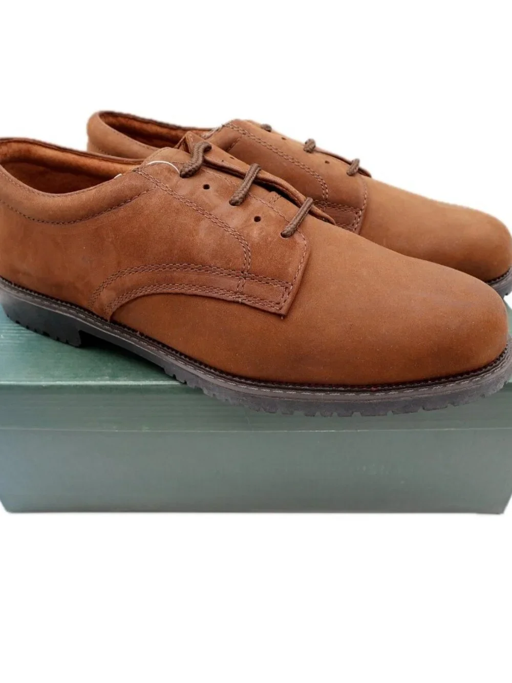 Nunn Bush Brown Leather Oxford Shoes Mens 10.5 Vintage 90s NOS